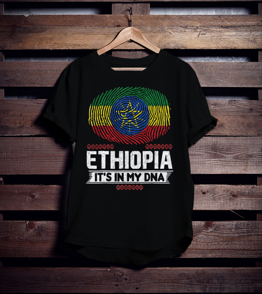 Ethiopia Fingerprint Flag It's In My DNA T-Shirt