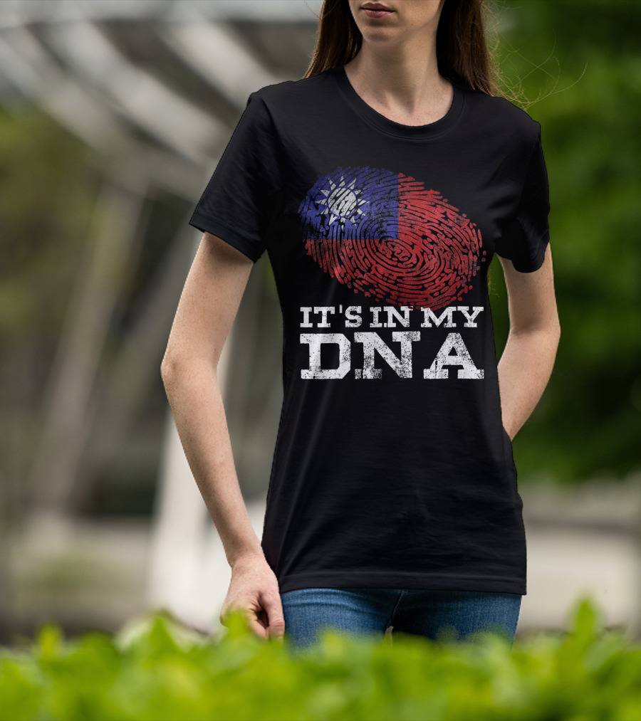 It's In My DNA Taiwanese Proud Asia Fingerprint Flag T-Shirt
