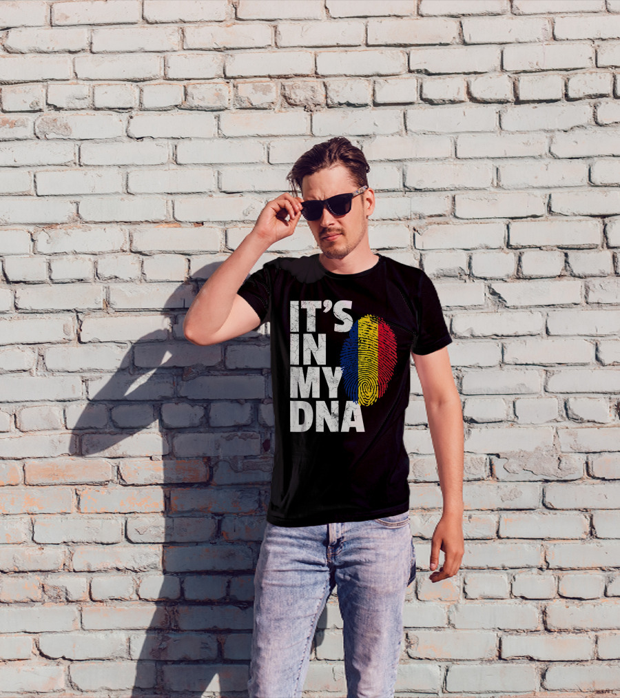 IT'S IN MY DNA Romanian Flag Fingerprint T-Shirt