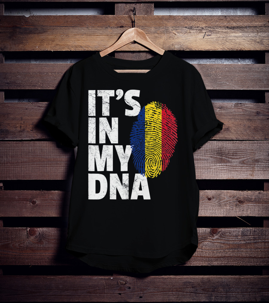 IT'S IN MY DNA Romanian Flag Fingerprint T-Shirt