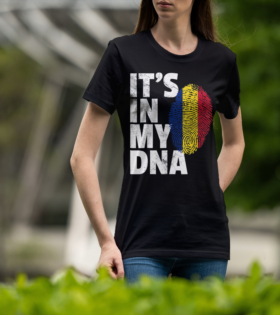 IT'S IN MY DNA Romanian Flag Fingerprint T-Shirt