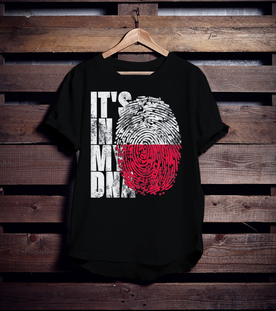 It's In My DNA Polish Polska Flaga Fingerprint T-Shirt