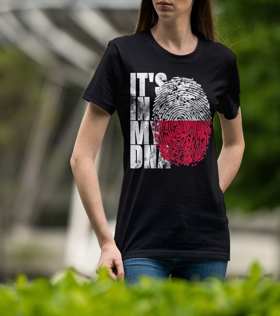 It's In My DNA Polish Polska Flaga Fingerprint T-Shirt