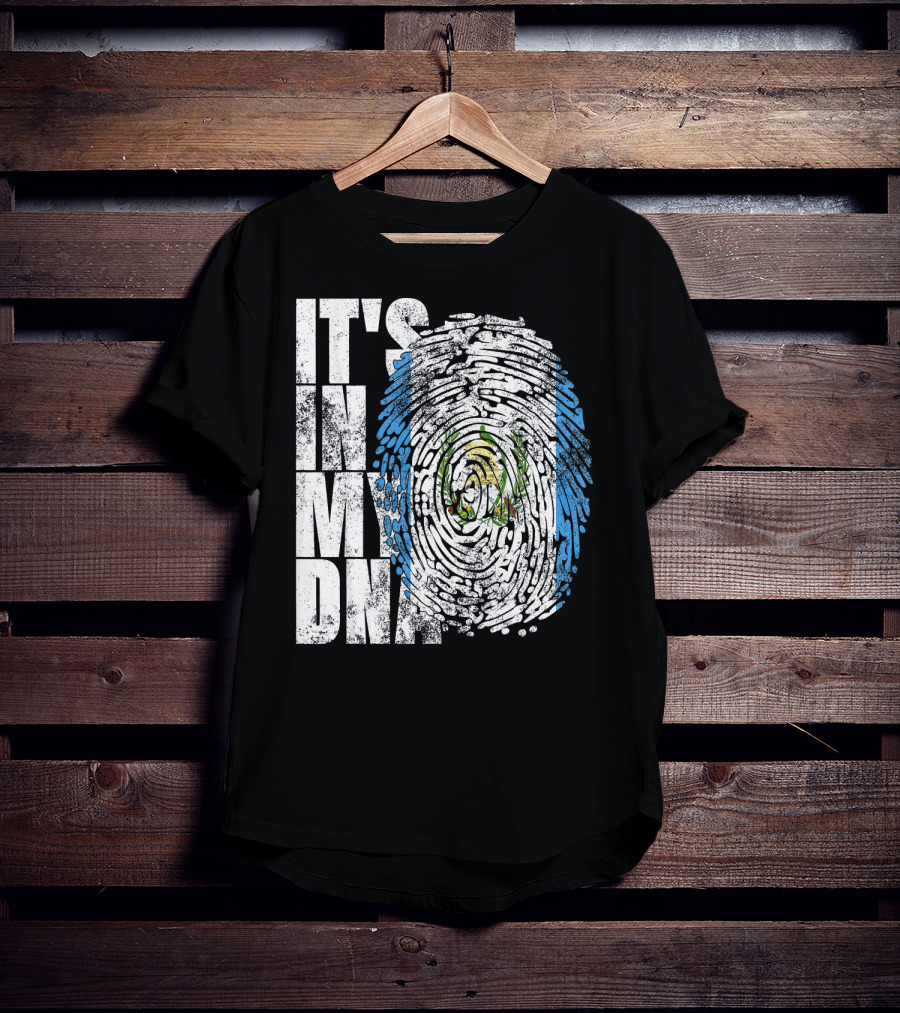 It's In My DNA Guatemalan American Flag Fingerprint T-Shirt