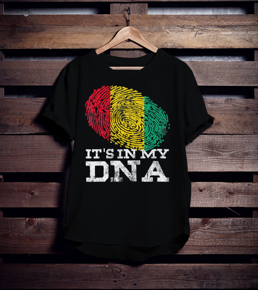 It's In My DNA Guinean Proud Afro Fingerprint Colors T-Shirt