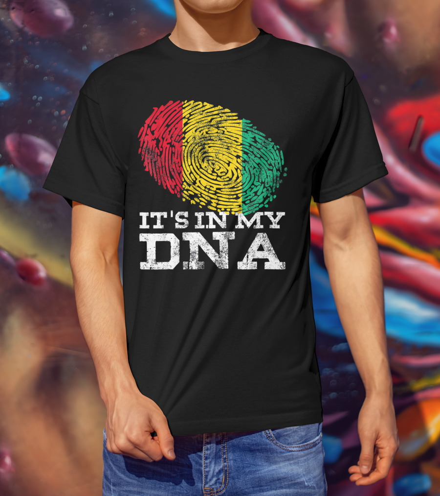 It's In My DNA Guinean Proud Afro Fingerprint Colors T-Shirt
