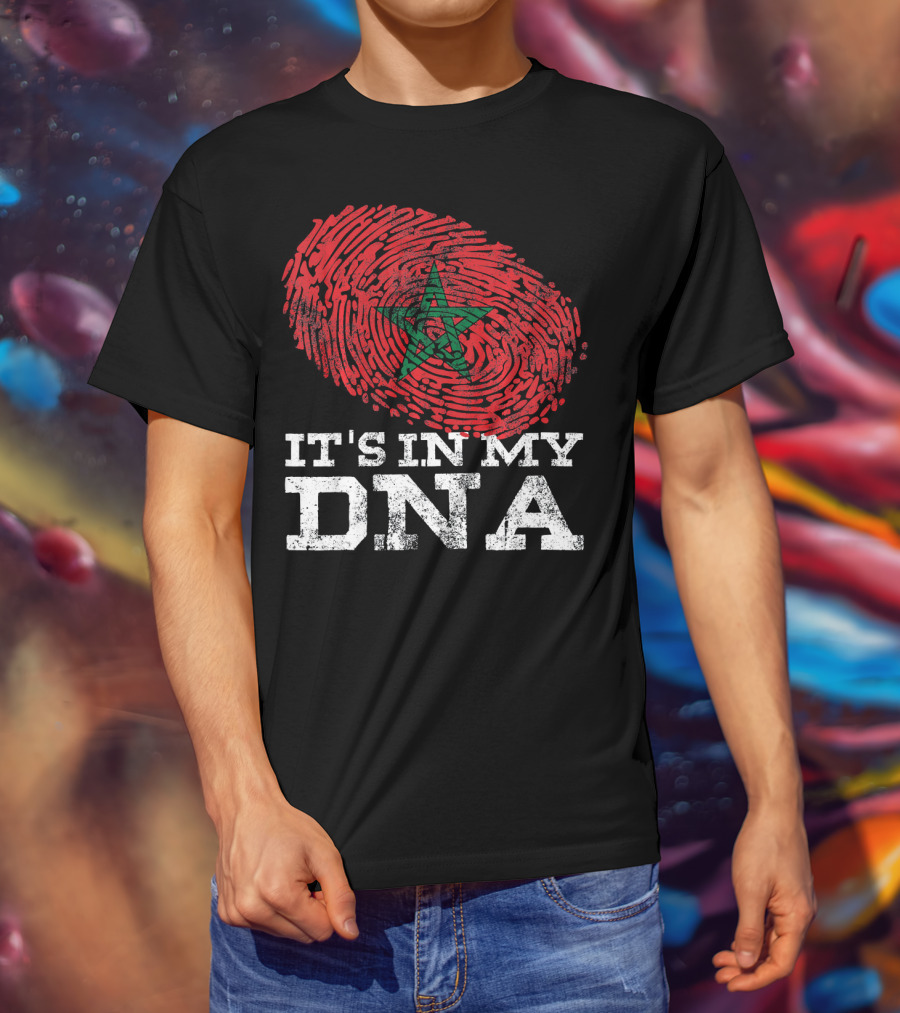 IT'S IN MY DNA Moroccan Moorish Fingerprint T-Shirt