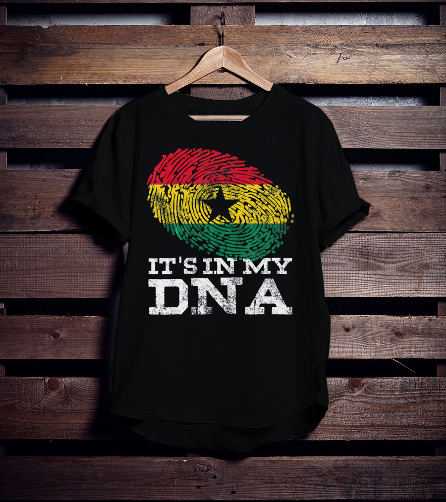 It's In My DNA Ghanaian African Fingerprint Flag T-Shirt