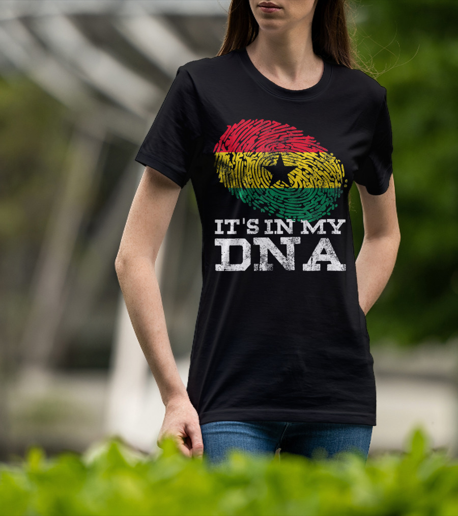 It's In My DNA Ghanaian African Fingerprint Flag T-Shirt