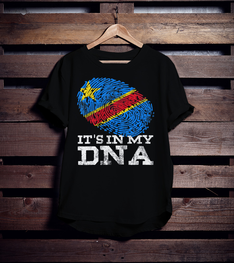 It's In My DNA Congolese African Fingerprint Flag T-Shirt