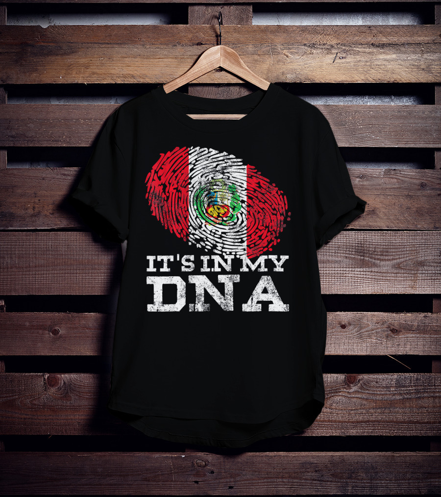 It's In My DNA Peruvian Flag Fingerprint Mexican Heritage T-Shirt