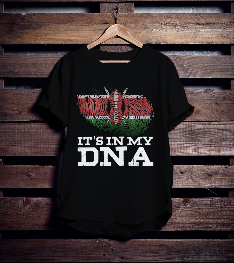 It's In My DNA Kenyan Flag Fingerprint T-Shirt