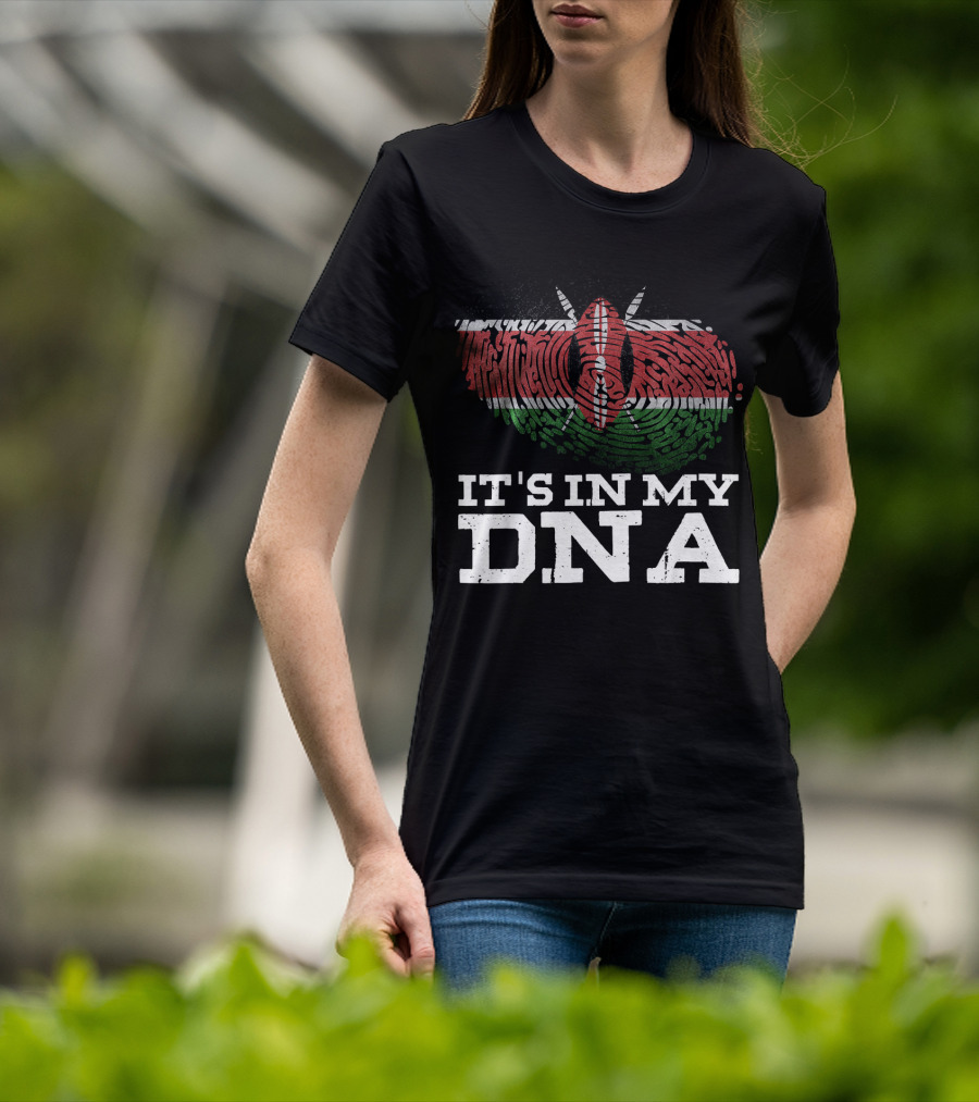 It's In My DNA Kenyan Flag Fingerprint T-Shirt