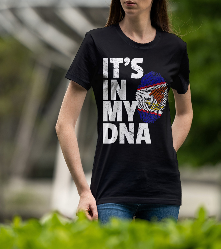 IT'S IN MY DNA American Samoa Flag Samoan Fingerprint T-Shirt