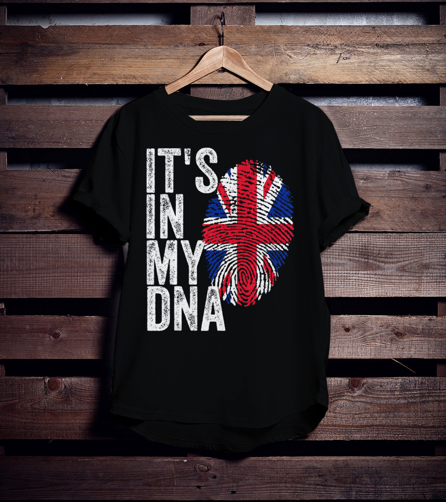 IT'S IN MY DNA UK Union Jack Fingerprint Flag T-Shirt