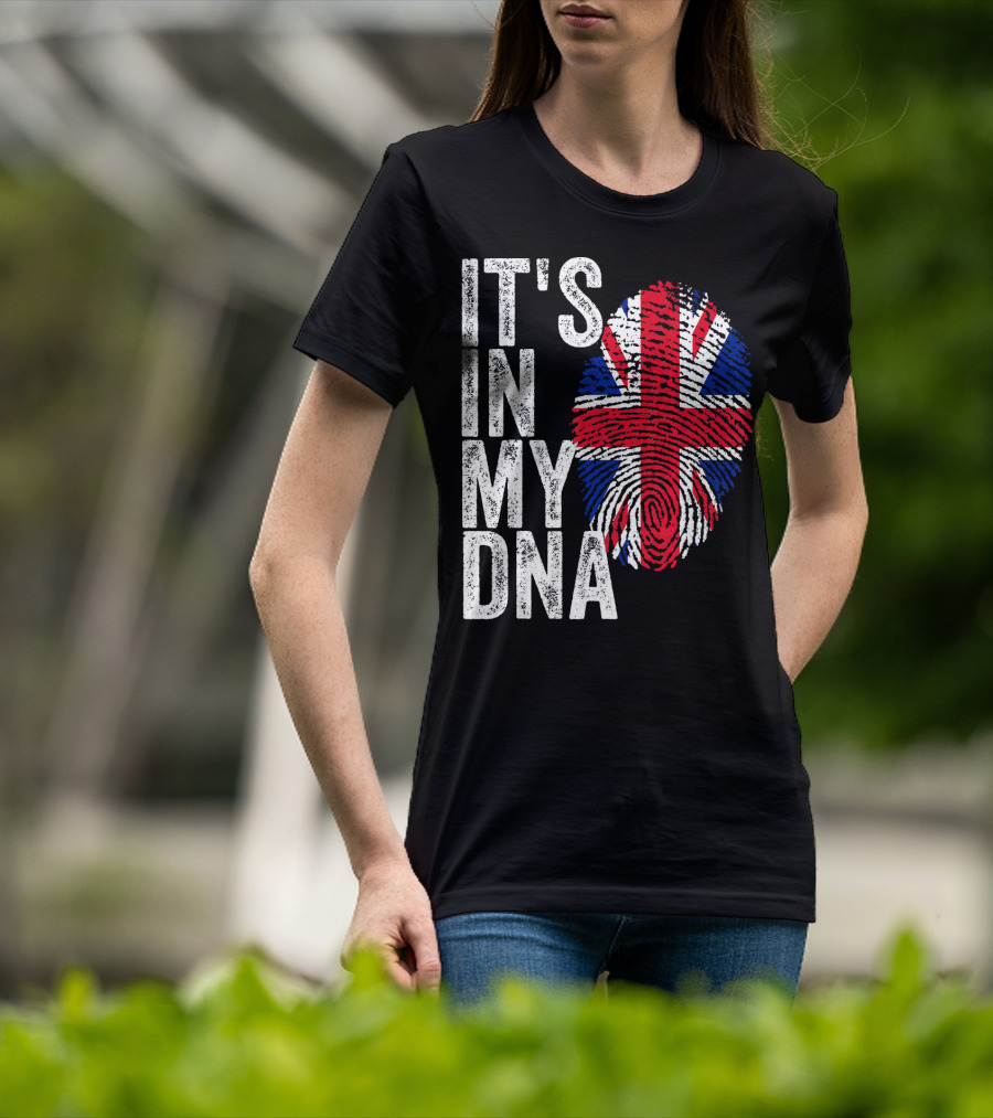 IT'S IN MY DNA UK Union Jack Fingerprint Flag T-Shirt