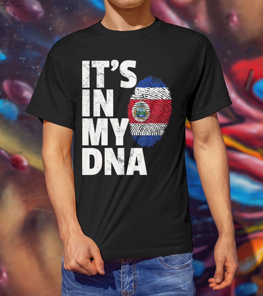 IT'S IN MY DNA Costa Rica Flag Rican Pride T-Shirt