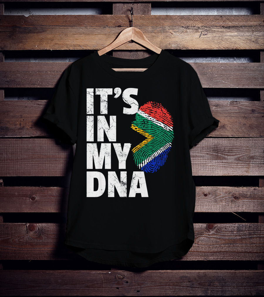 South Africa Flag Fingerprint It's IN My Dna T-Shirt