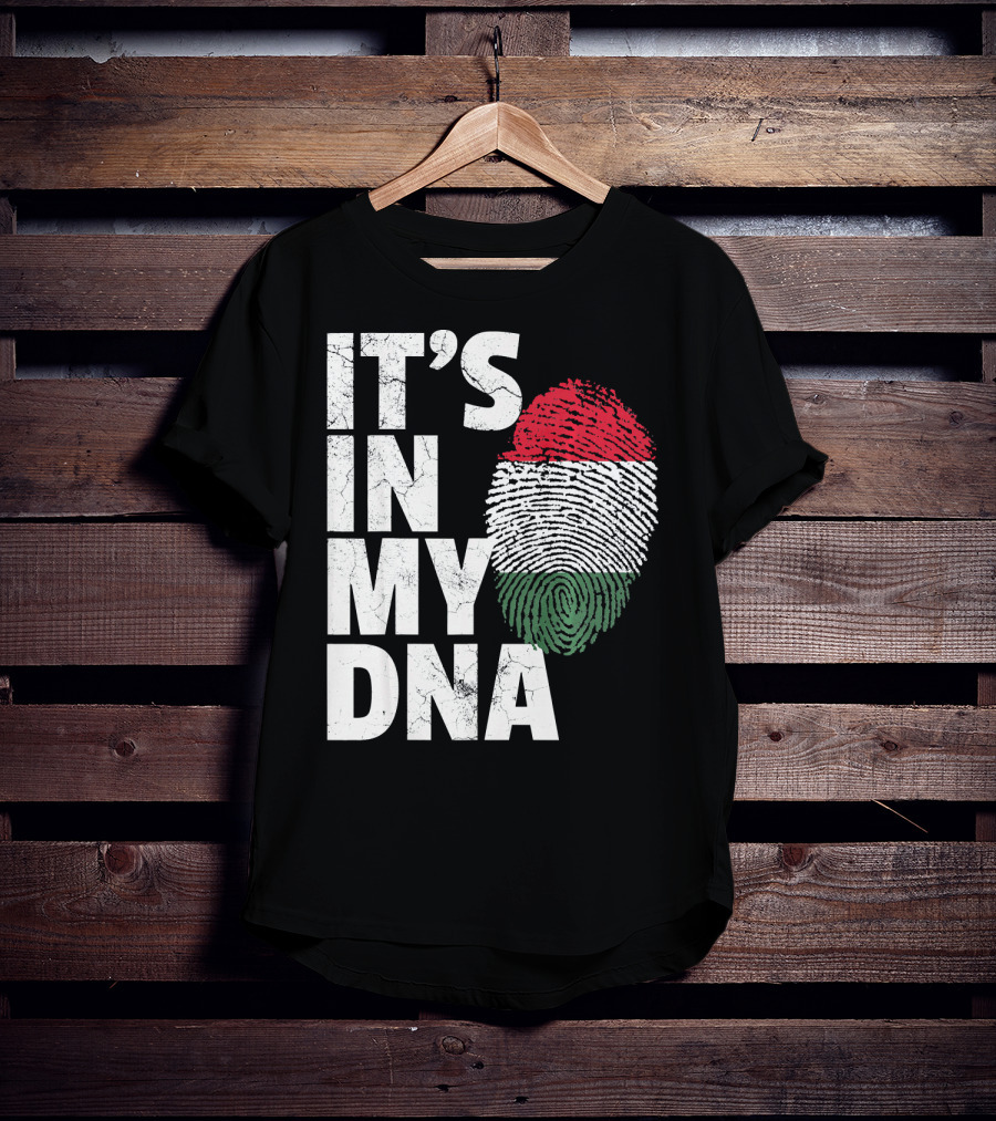 IT'S IN MY DNA Hungary Hungarian Flag Fingerprint T-Shirt