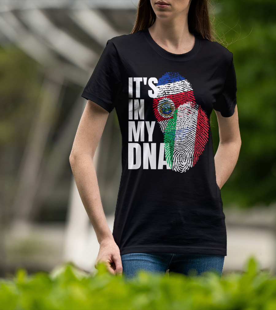 It's In My DNA Costa Rican Italian Flag Mix T-Shirt