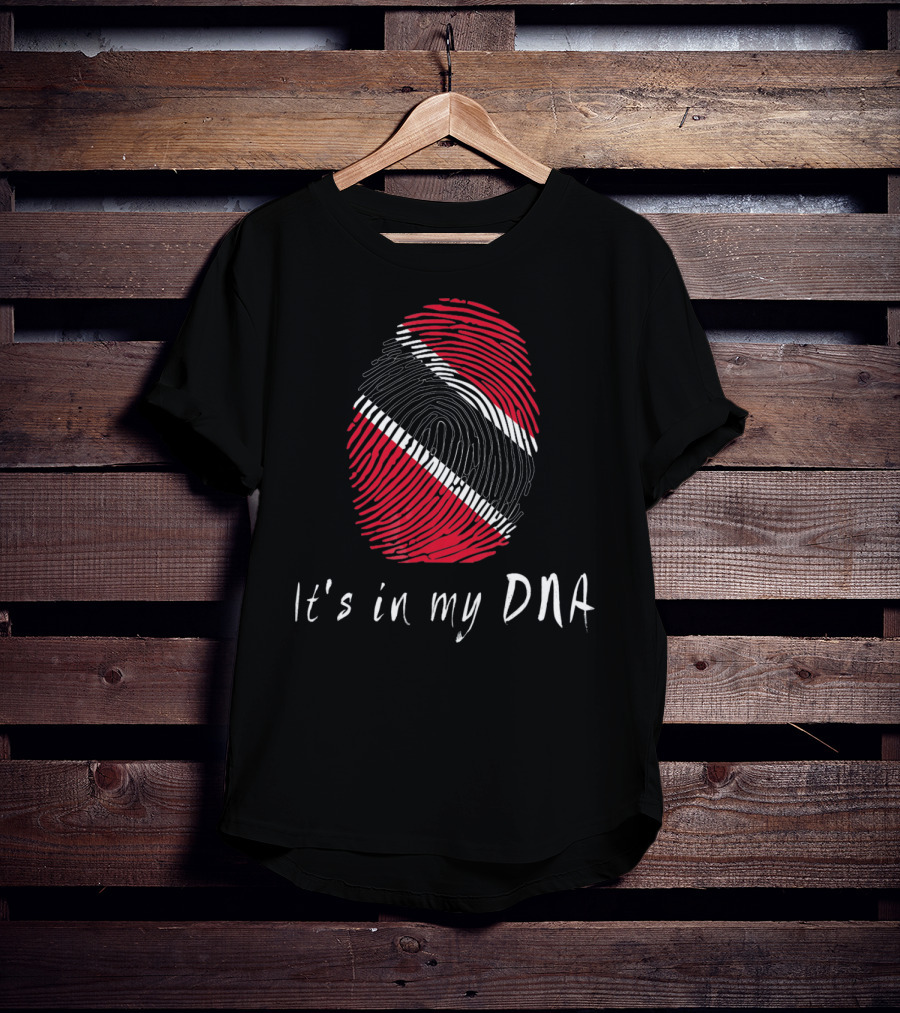 Trinidad Flag It's In My DNA Fingerprint T-Shirt