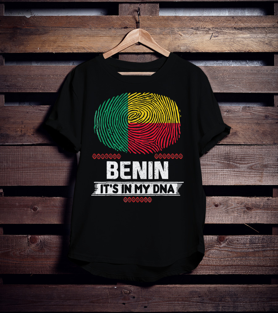 Benin It's In My DNA Beninese Flag Fingerprint T-Shirt