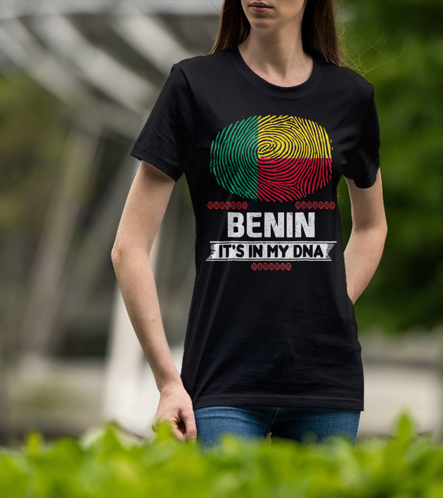 Benin It's In My DNA Beninese Flag Fingerprint T-Shirt