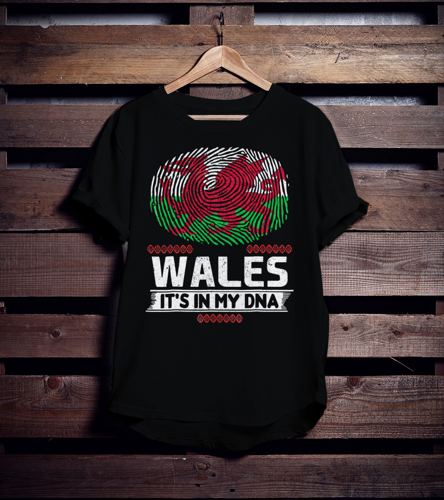 Wales It's In My DNA Welsh Flag Fingerprint T-Shirt
