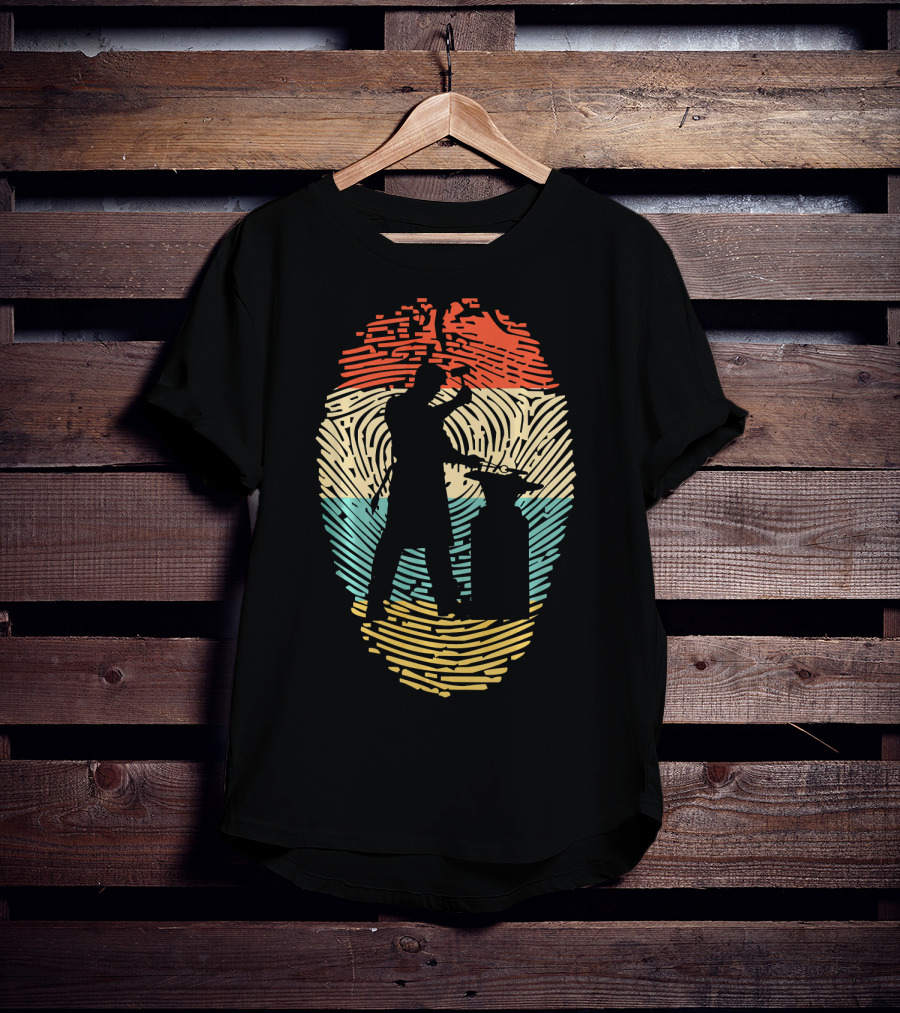 Fingerprint Retro BLACKSMITH Silhouette Craftsmanship T-Shirt