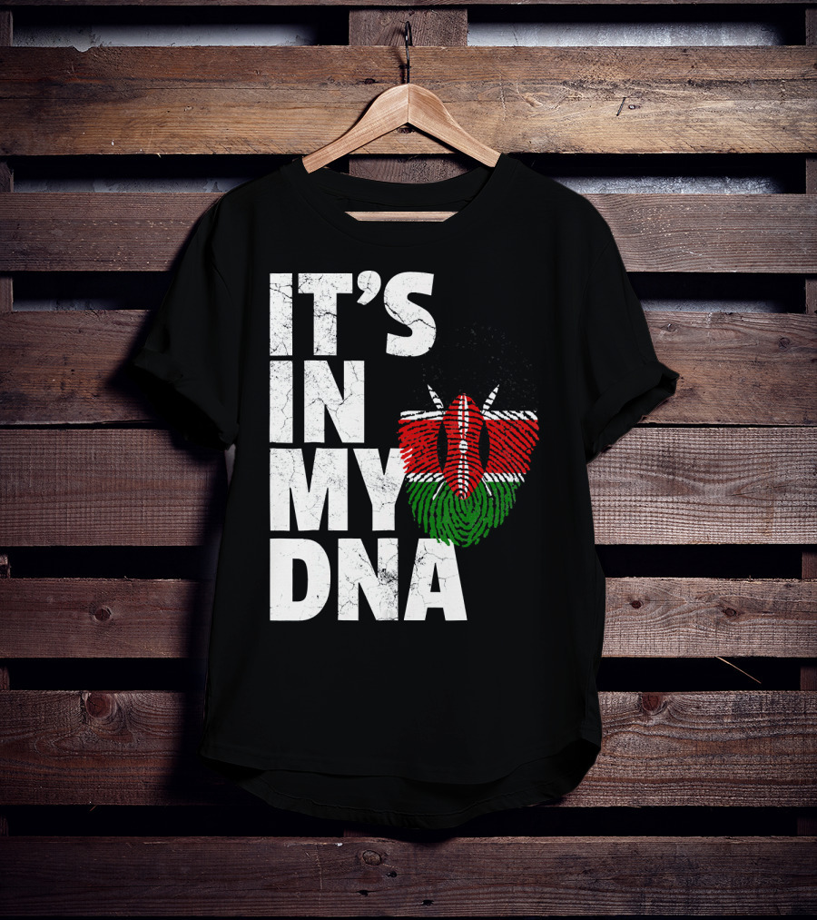 ITS IN MY DNA Kenya Flag Fingerprint T-Shirt