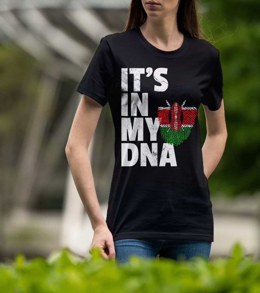 ITS IN MY DNA Kenya Flag Fingerprint T-Shirt