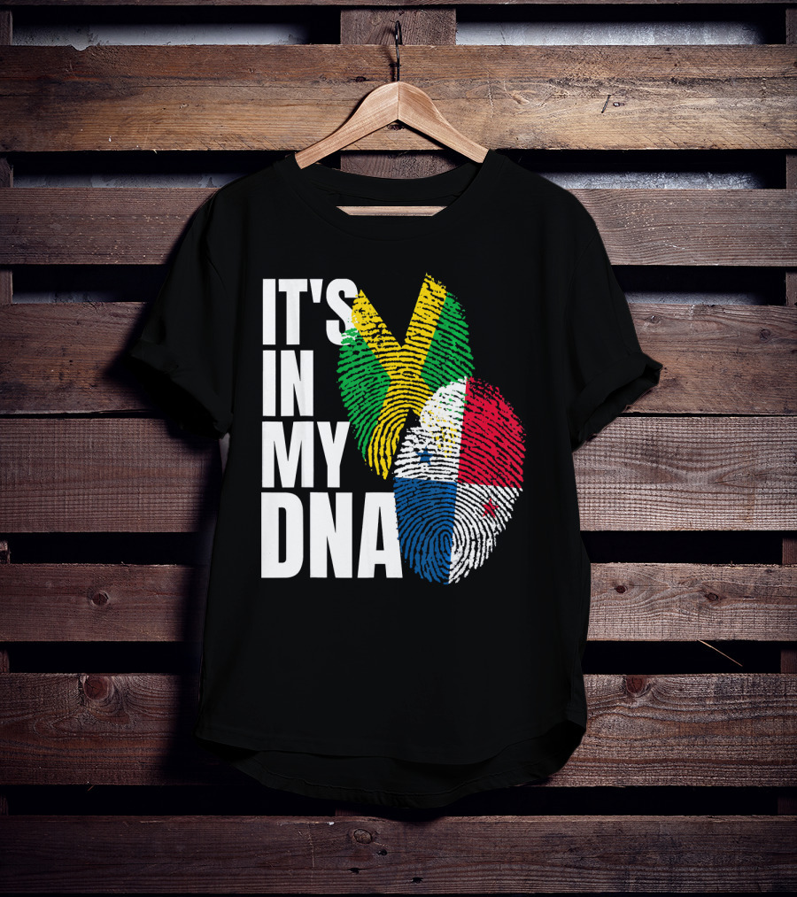 Panamanian And Jamaican Mix It's In My DNA Flag Her T-Shirt