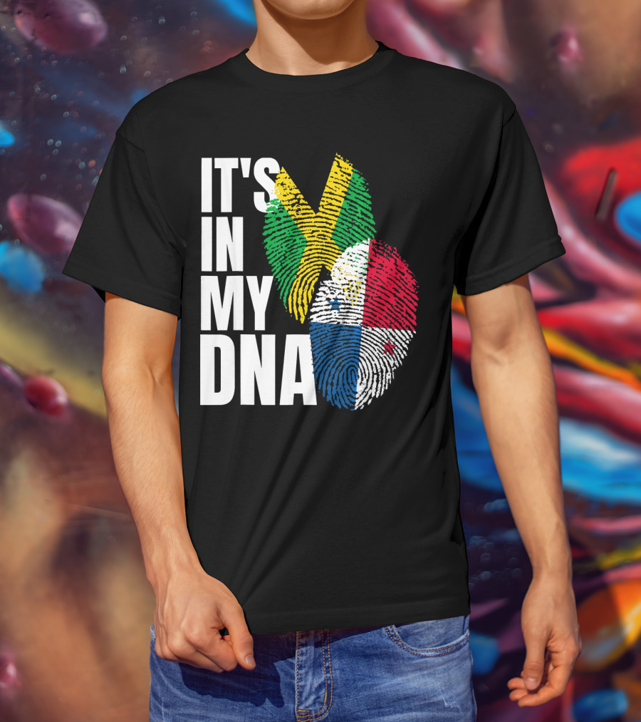 Panamanian And Jamaican Mix It's In My DNA Flag Her T-Shirt