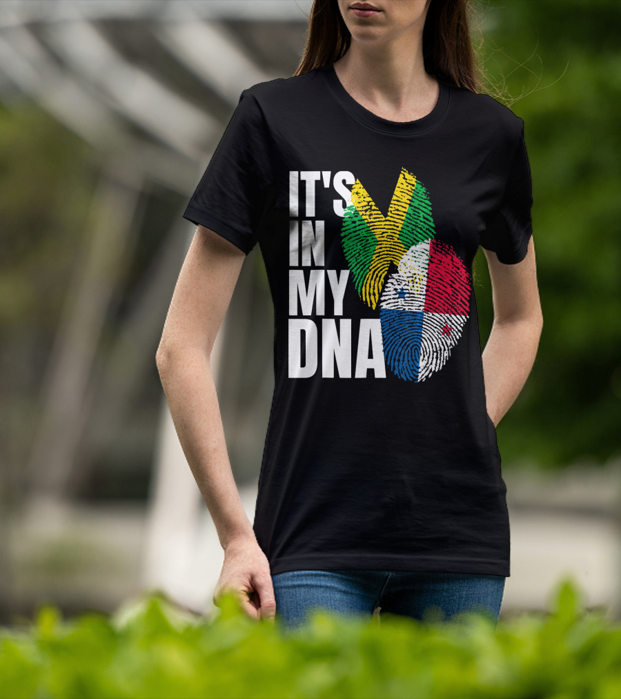 Panamanian And Jamaican Mix It's In My DNA Flag Her T-Shirt