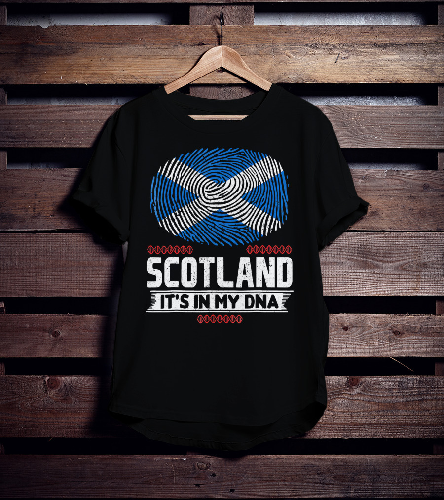 SCOTLAND It's In My DNA Scottish Flag Fingerprint T-Shirt