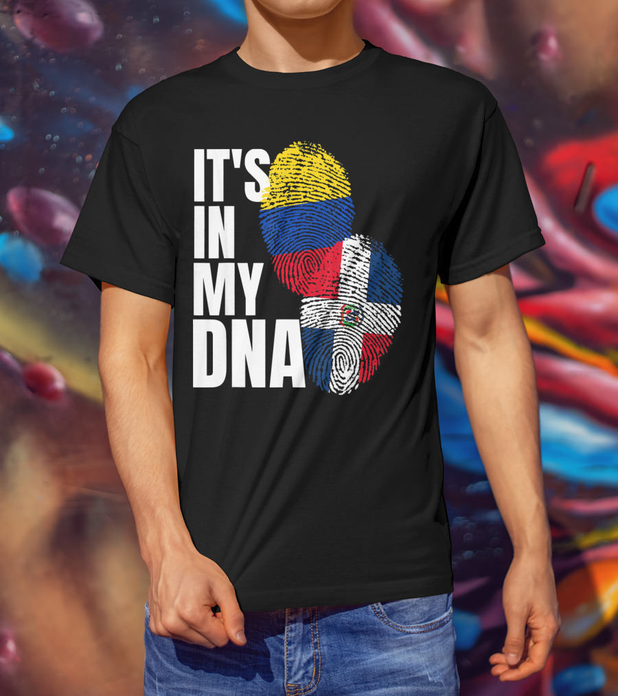 Dominican And Colombian DNA Flag It's In My DNA T-Shirt