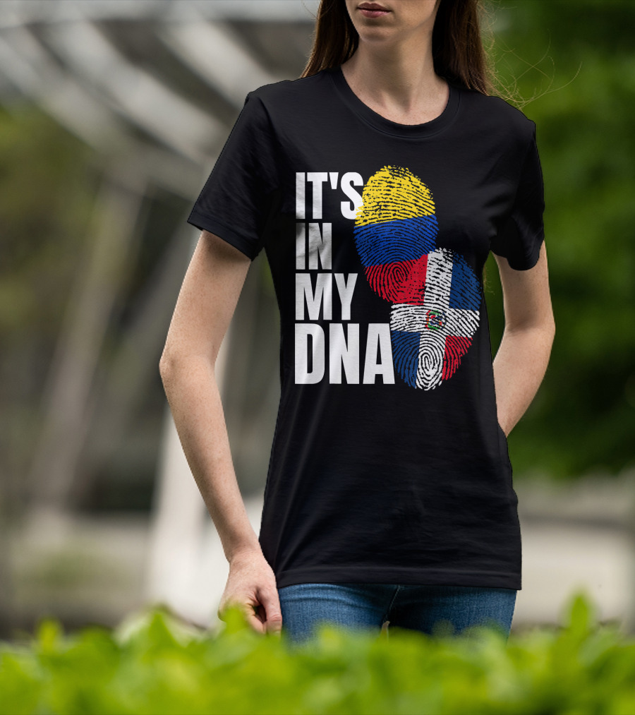 Dominican And Colombian DNA Flag It's In My DNA T-Shirt