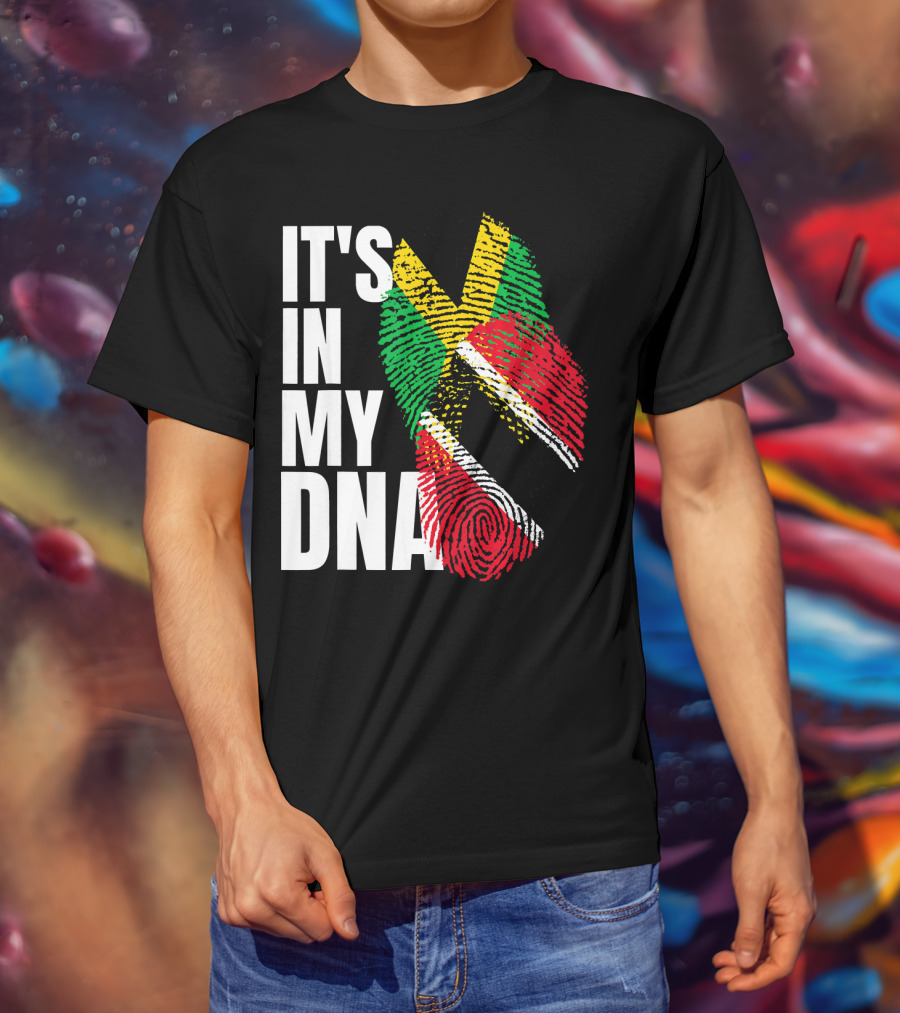 IT'S IN MY DNA Trinidadian Jamaican Flag Mix T-Shirt