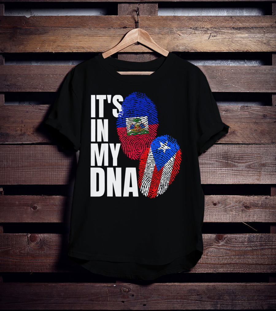 It's In My DNA Haitian Puerto Rican Flag Heritage T-Shirt