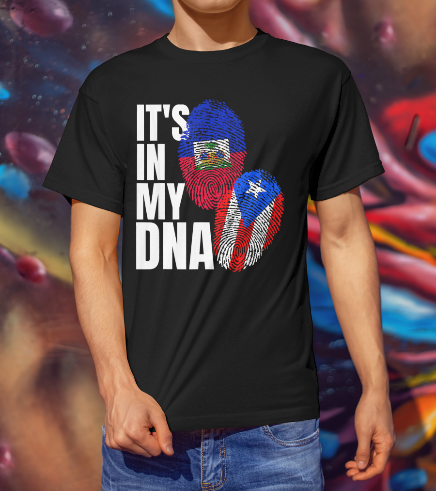 It's In My DNA Haitian Puerto Rican Flag Heritage T-Shirt