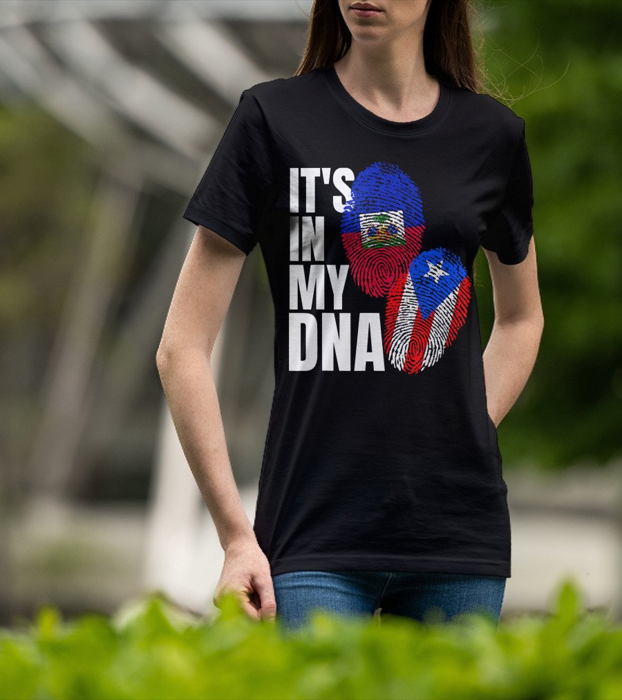 It's In My DNA Haitian Puerto Rican Flag Heritage T-Shirt
