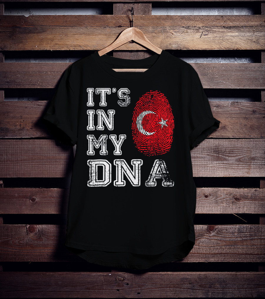 It's In My DNA Turkey Flag Fingerprint T-Shirt