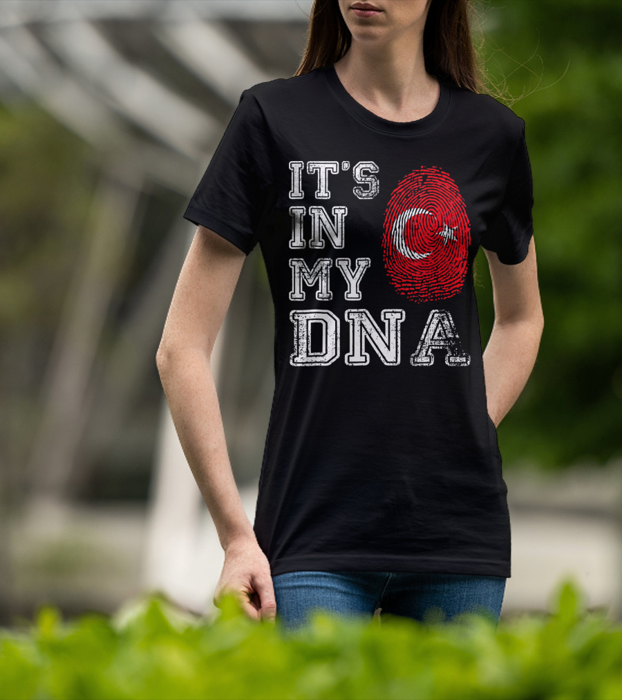 It's In My DNA Turkey Flag Fingerprint T-Shirt