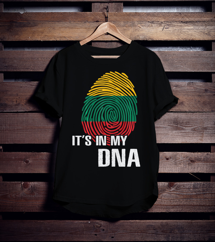 It's In My DNA Lithuania Fingerprint Lithuanian Flag T-Shirt