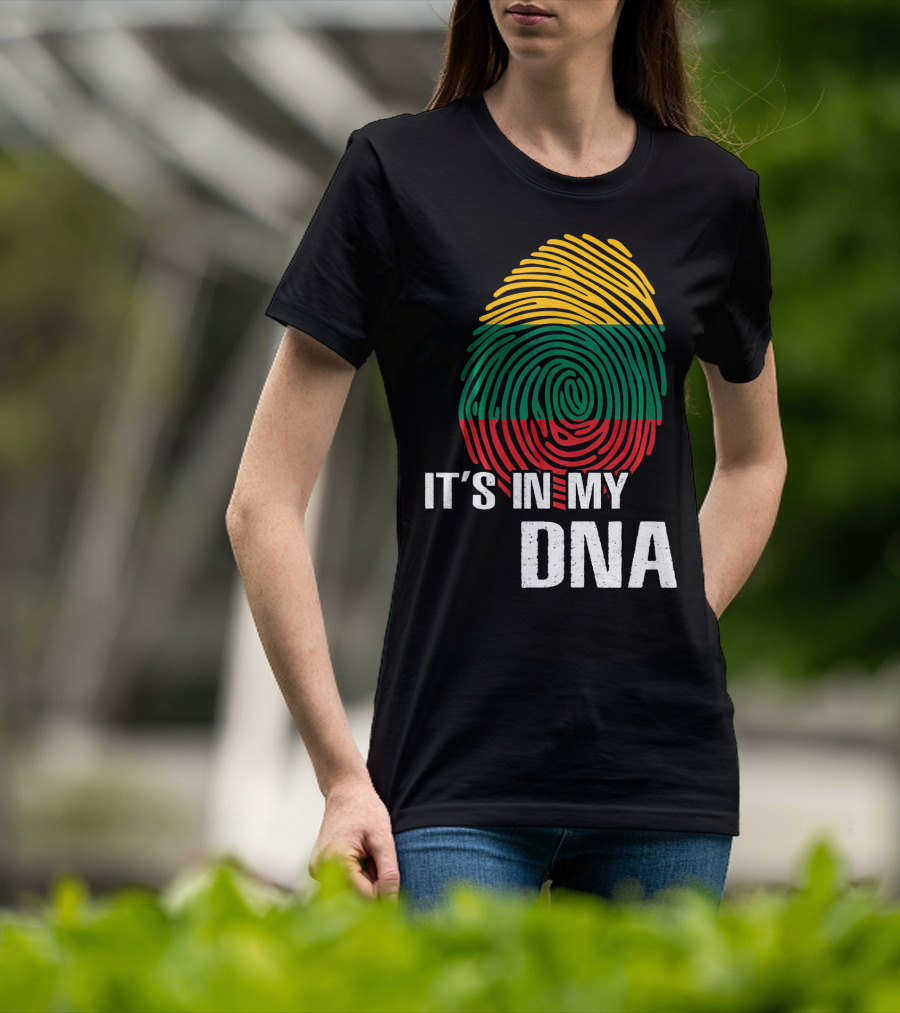 It's In My DNA Lithuania Fingerprint Lithuanian Flag T-Shirt