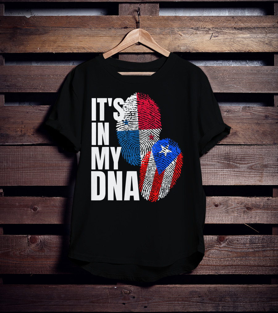 Panamanian Puerto Rican It's In My DNA Fingerprint Flag T-Shirt
