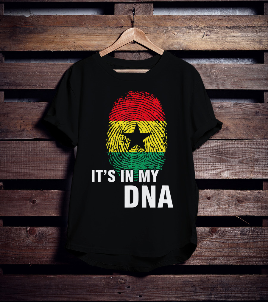 Ghanaian Flag Fingerprint It's In My DNA T-Shirt