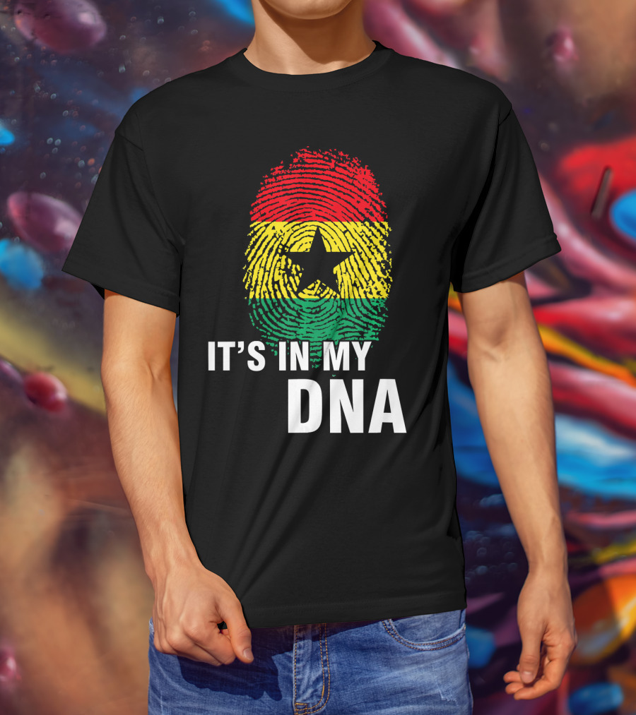 Ghanaian Flag Fingerprint It's In My DNA T-Shirt