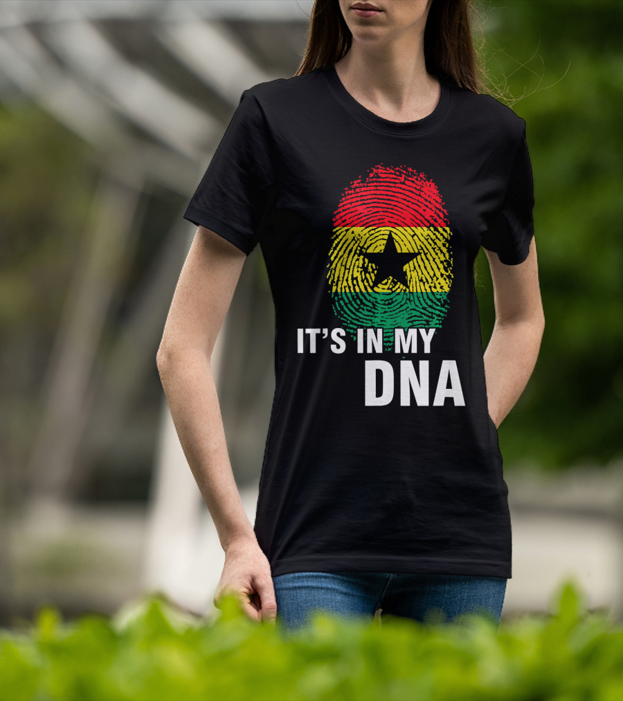 Ghanaian Flag Fingerprint It's In My DNA T-Shirt