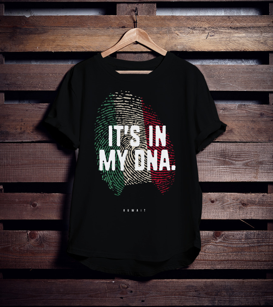 IT'S IN MY DNA Kuwait Flag Kuwaiti Fingerprint T-Shirt
